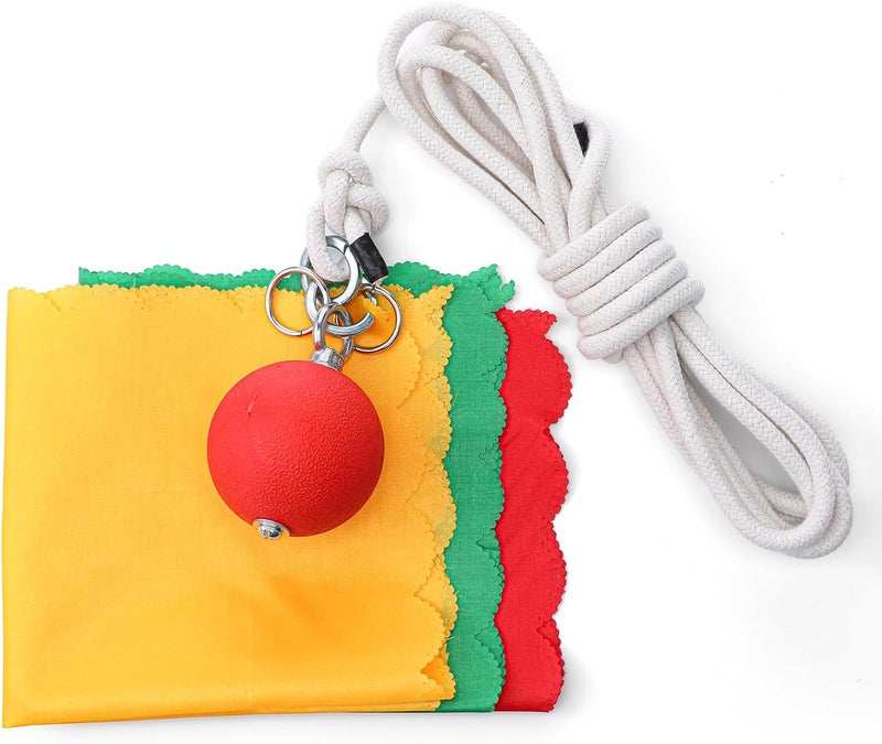 Tobeelec Rope Dart Meteor Hammer Rubber Weight Throw Exercise Ball with Rope Soft Martial Arts Chinese Traditional Kung Fu Soft Fitness Equipment - Image 1